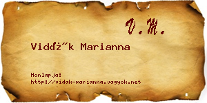 Vidák Marianna névjegykártya